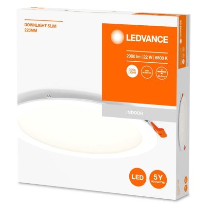Ledvance - Вбудований стельовий LED світильник SLIM LED/22W/230V 6500K