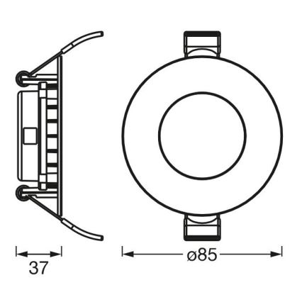 Ledvance - Вбудований стельовий LED світильник SLIM LED/4,5W/230V 3000K