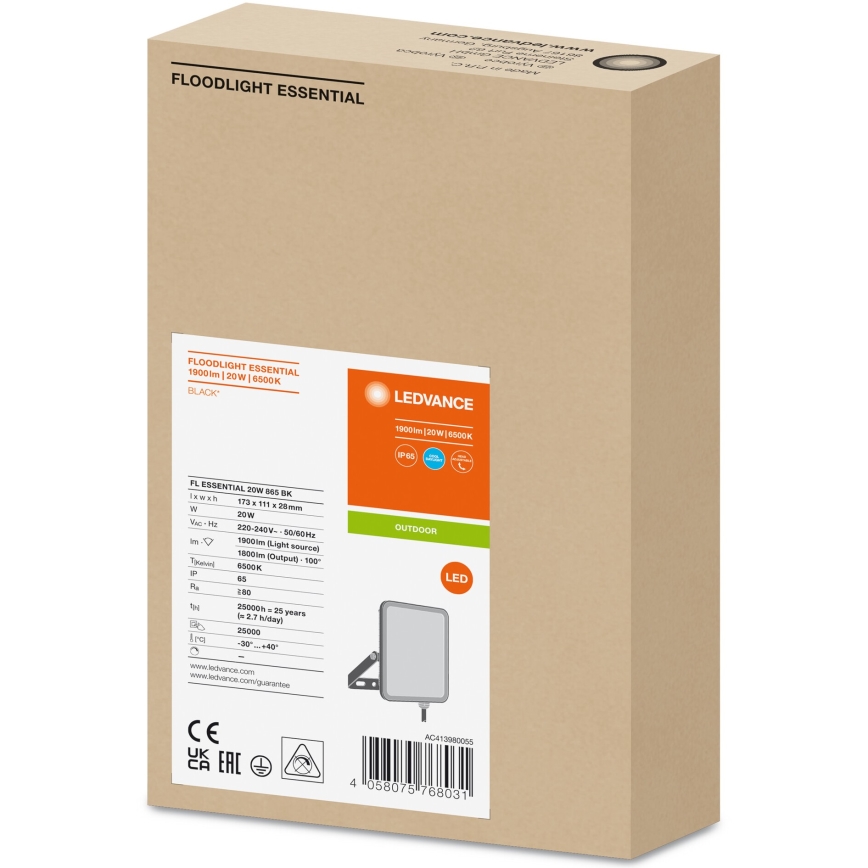 Ledvance - Вуличний настінний LED прожектор FLOODLIGHT LED/20W/230V 6500K IP65