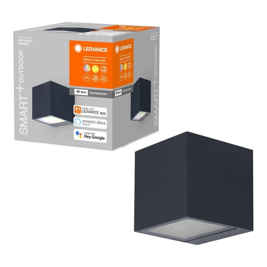Ledvance - Вуличний настінний LED RGBW світильник з регулюванням яскравості SMART+ BRICK LED/14W/230V Wi-Fi IP44
