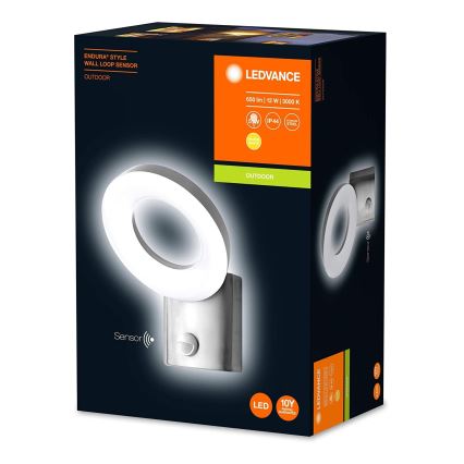Ledvance - Вуличний настінний LED світильник з датчиком LOOP 1xLED/12W/230V IP44