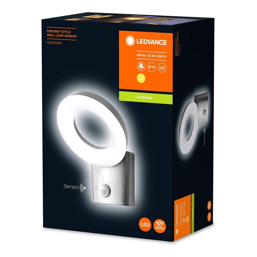 Ledvance - Вуличний настінний LED світильник з датчиком LOOP 1xLED/12W/230V IP44