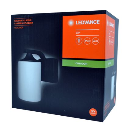Ledvance - Вуличний настінний світильник CYLINDER 1xE27/60W/230V IP43 чорний