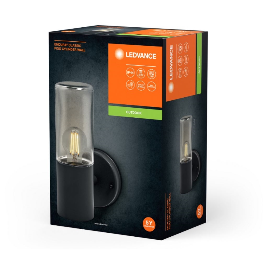 Ledvance - Вуличний настінний світильник FIGO CYLINDER 1xE27/20W/230V IP44