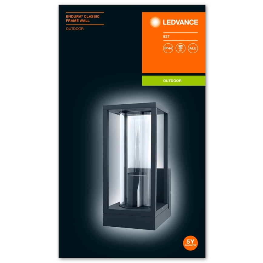 Ledvance - Вуличний настінний світильник FRAME 1xE27/60W/230V IP44
