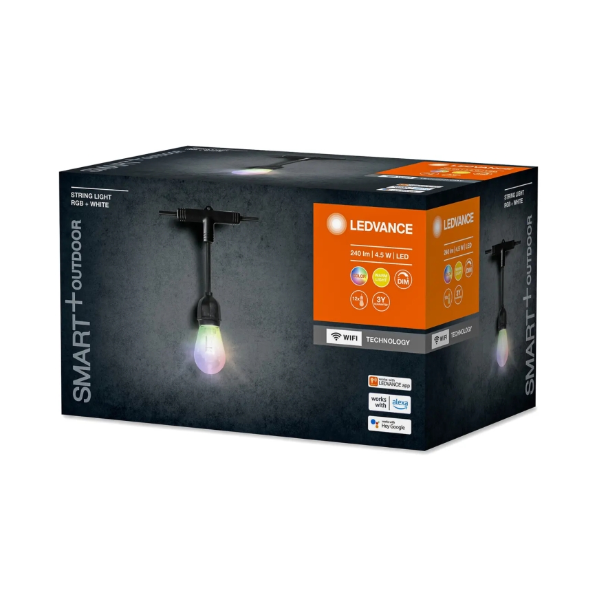 Ledvance - Вулична LED RGBW гірлянда з регулюванням яскравості SMART+ STRING 12xLED/0,37W/230V IP44 Wi-Fi