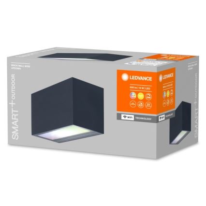 Ledvance - Вуличний настінний LED RGBW світильник з регулюванням яскравості SMART+ BRICK LED/14W/230V Wi-Fi IP44