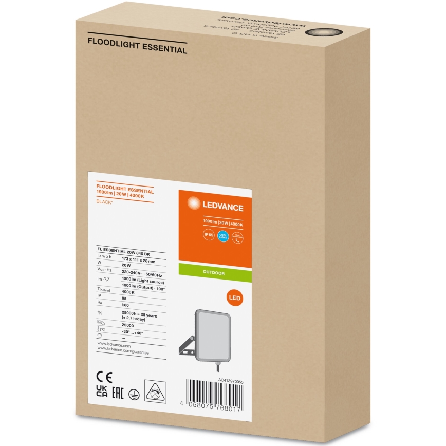 Ledvance - Вуличний настінний LED прожектор FLOODLIGHT LED/20W/230V 4000K IP65