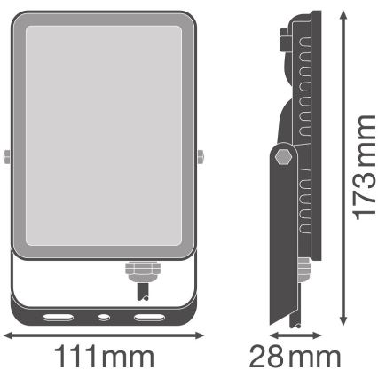 Ledvance - Вуличний настінний LED прожектор FLOODLIGHT LED/20W/230V 6500K IP65