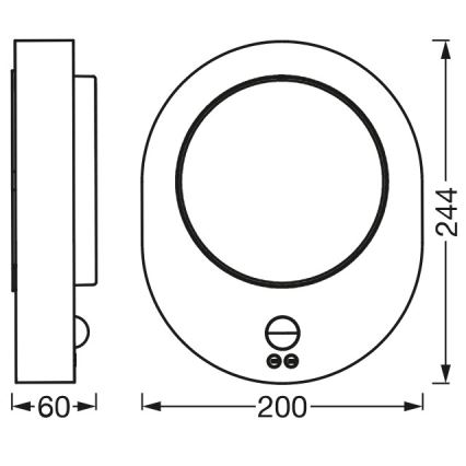 Ledvance - Вуличний настінний LED світильник з датчиком DISC LED/8W/230V IP44