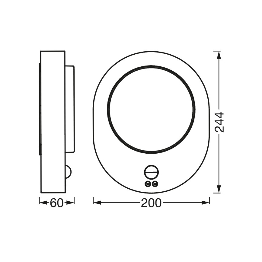 Ledvance - Вуличний настінний LED світильник з датчиком DISC LED/8W/230V IP44