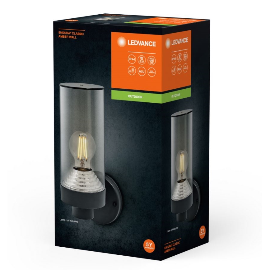 Ledvance - Вуличний настінний світильник AMBER 1xE27/20W/230V IP44