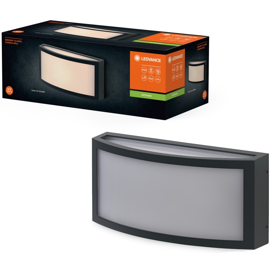 Ledvance - Вуличний настінний світильник CUADRA 1xE27/40W/230V IP65