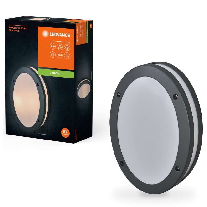 Ledvance - Вуличний настінний світильник ORBI 2xE27/18W/230V IP65