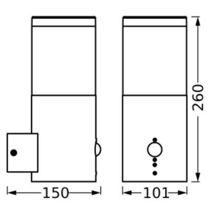 Ledvance - Вуличний настінний світильник з датчиком EBRO 1xE27/20W/230V IP44