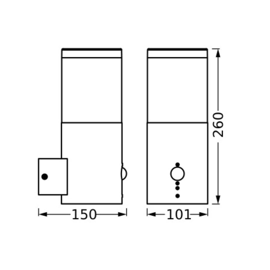 Ledvance - Вуличний настінний світильник з датчиком EBRO 1xE27/20W/230V IP44