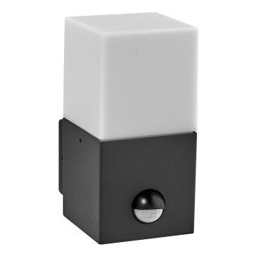 Ledvance - Вуличний настінний світильник з датчиком FIGO SQUARE 1xE27/20W/230V