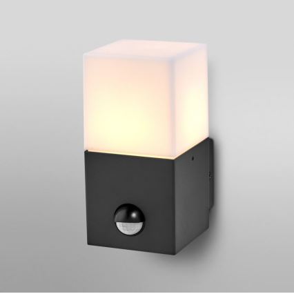 Ledvance - Вуличний настінний світильник з датчиком FIGO SQUARE 1xE27/20W/230V