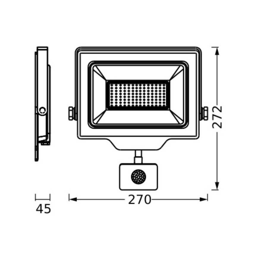 Ledvance - LED Вуличний настінний прожектор з датчиком FLOODLIGHT ESSENTIAL LED/100W/230V IP65