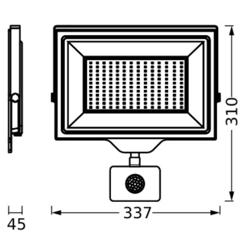Ledvance - LED Вуличний настінний прожектор з датчиком FLOODLIGHT ESSENTIAL LED/150W/230V IP65