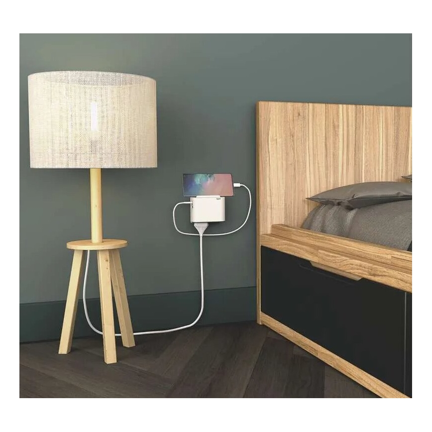 Legrand 049401 - Розетка-розгалужувач 2 розетки Тип C + USB-A + USB-C білий