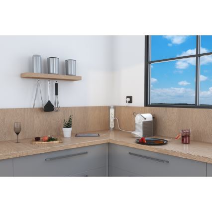 Legrand 049406 - Подовжувач 3 розетки Тип E + USB-A + USB-C 1м срібний/білий