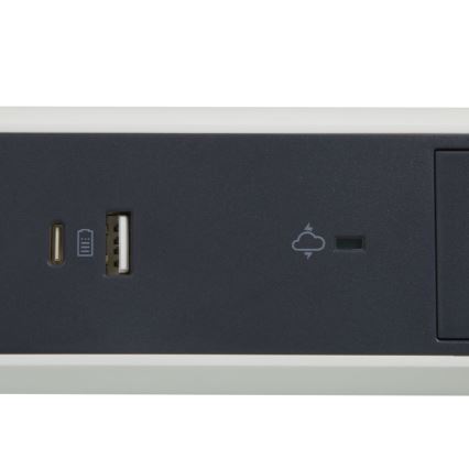 Legrand 049416 - Подовжувач з вимикачем 3 розетки Тип E + USB-A + USB-C 1,5м