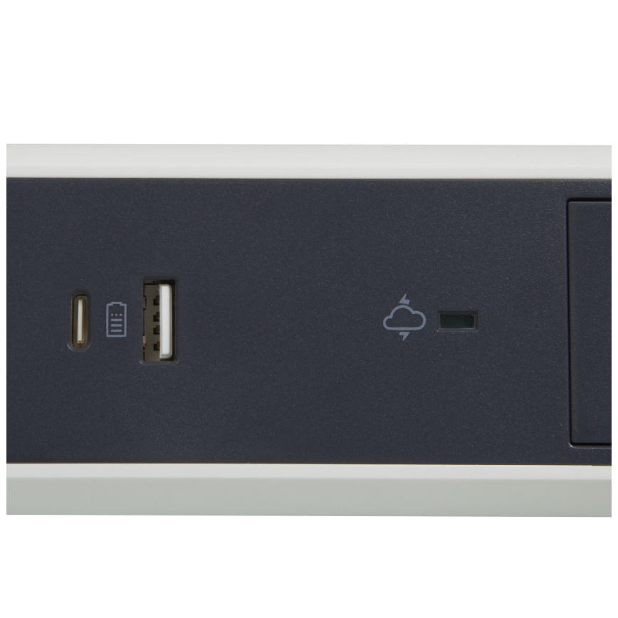 Legrand 049416 - Подовжувач з вимикачем 3 розетки Тип E + USB-A + USB-C 1,5м