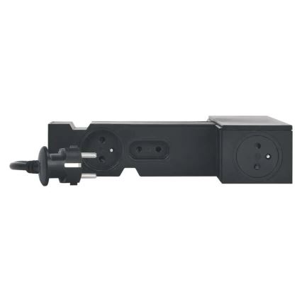 Legrand 049430 - Мультимедійний ХАБ з вимикачем 4 розетки Тип E + 4 розетки Тип C 2м чорний