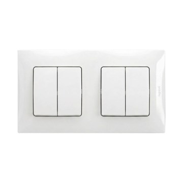 Legrand - 2x двойной последовательный выключатель № 5 с рамкой NILOE белой