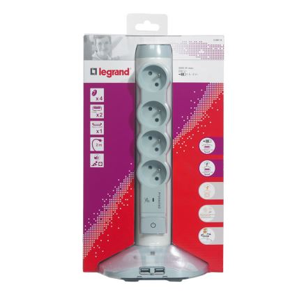 Legrand 50014 - Уличная розеточная колонна 230V/16A, 4x2P+T + 3xUSB, 2M