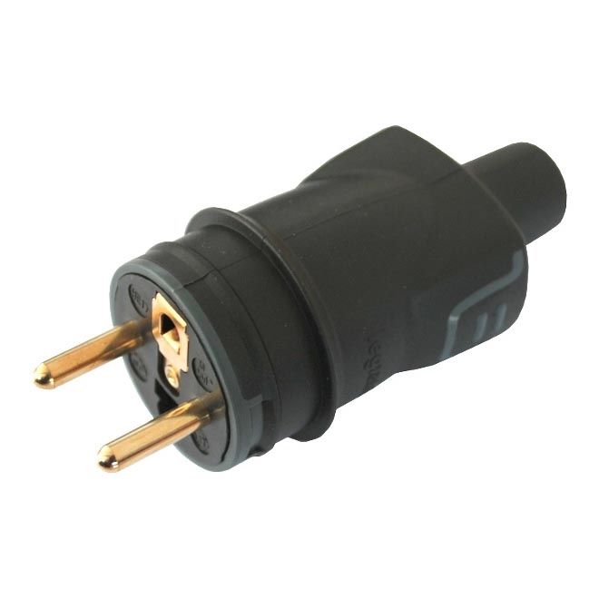 Legrand 50445 - Вилка гумова 2P+T 16A/250V IP44 чорний