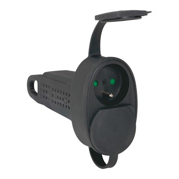 Legrand 50575 - Розетка гумова без кабелю 250V/16A 2X2P+T IP44 чорний
