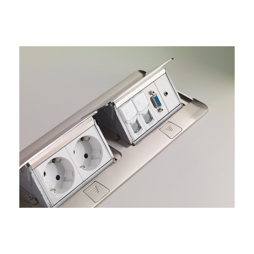 Legrand 54023 - Выдвижная рамка для столешницы POP-UP 2x4M нержавеющая сталь