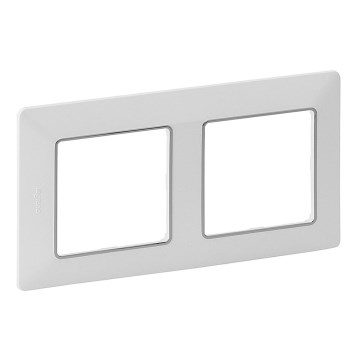 Legrand 754032 - Рамка для выключателей VALENA LIFE 2P белая/хром