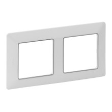 Legrand 754032 - Рамка для выключателя VALENA LIFE 2P белая/хром