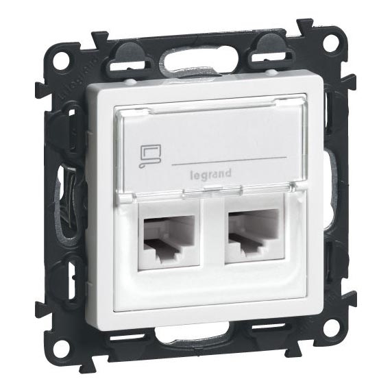 Legrand 75C5UB2 - Сетевая розетка VALENA LIFE 2xRJ45 класс 5E UTP белый