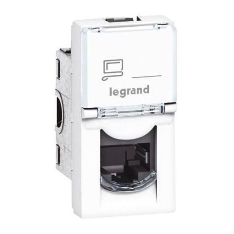 Legrand 76551 - Роз'єм MOSAIC 1xRJ45 class 5E UTP 1M білий