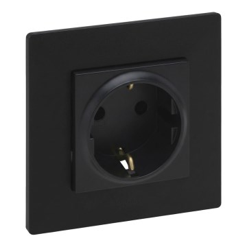 Legrand - Бытовая розетка SCHUKO с рамкой NILOE STEP 250V черная