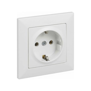 Legrand - Домашня розетка SCHUKO з рамкою SUNO 250V біла