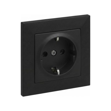 Legrand - Домашня розетка SCHUKO з рамкою SUNO 250V чорна