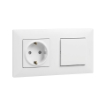 Legrand - Домашняя розетка SCHUKO и однополюсный выключатель №1 в рамке NILOE STEP 250 В белый