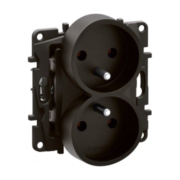 Legrand - Двойная бытовая розетка без рамки NILOE 250 В чёрная
