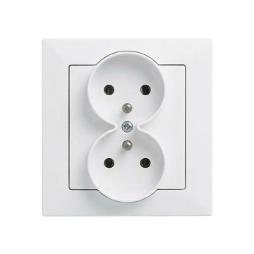Legrand - Двойная бытовая розетка с рамкой SUNO 250V белая