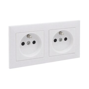 Legrand - Двойная домашняя розетка с рамкой SUNO 250 В белая