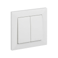 Legrand - Двухклавишный проходной выключатель č. 6+6 с рамкой SUNO белый