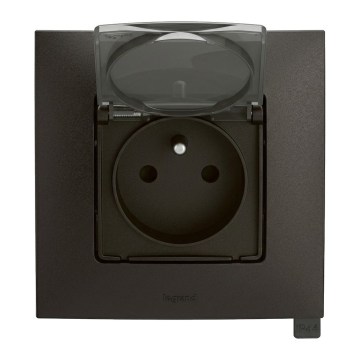 Legrand - Наружная розетка для дома с рамкой NILOE 250V IP44 чёрная