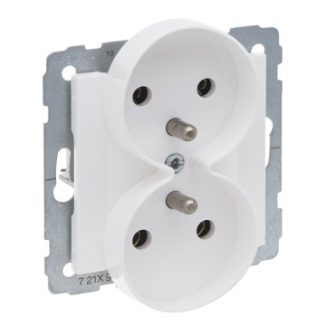 Legrand - Подвійна побутова розетка без рамки SUNO 250V біла