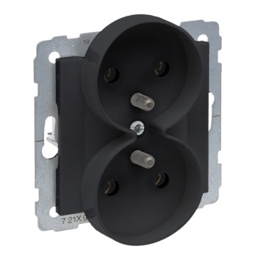 Legrand - Подвійна побутова розетка без рамки SUNO 250V чорна