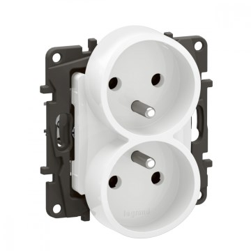 Legrand - Подвійна розетка для дому без рамки NILOE 250 В біла